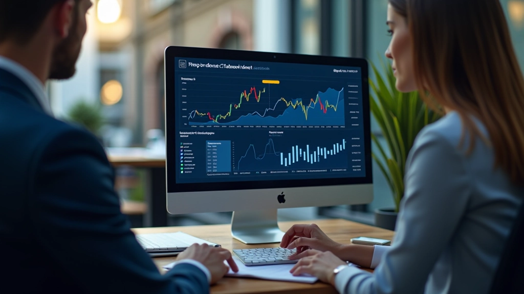Écran affichant des données de cryptomonnaie et portefeuille numérique avec graphiques d'analyse de marché